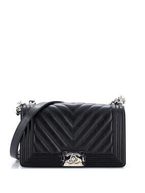 Chanel Boy Flap Bag Chevron Caviar Old #283545C44B